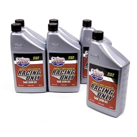 Lucas Oil 10620 1 qt. Semi-Synthetic 20w50 Racing Oil, 6PK LU374098
